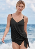 Venus Tie Side Swim Dress Swimsuit in Black Beauty Venus Tie Side Swim Dress Swimsuit in Black Beauty