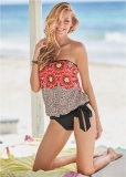 Venus Tie Side Blouson Tankini Top Bikini - Jungle Mosaic Venus Tie Side Blouson Tankini Top Bikini - Jungle Mosaic