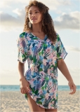 Venus Printed Cover-Up Tunic in Morning Tropics Venus Printed Cover-Up Tunic in Morning Tropics