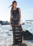 Venus Crochet Maxi Dress Cover-Up in Black Venus Crochet Maxi Dress Cover-Up in Black