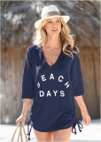 Venus Deep V Beach Cover-Up in Navy Venus Deep V Beach Cover-Up in Navy