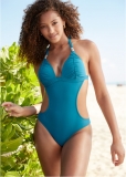 Venus Ruched Goddess Monokini Swimsuit in Seaside Blue Venus Ruched Goddess Monokini Swimsuit in Seaside Blue