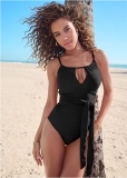 Venus Belted One-Piece Swimsuit in Black Beauty Venus Belted One-Piece Swimsuit in Black Beauty