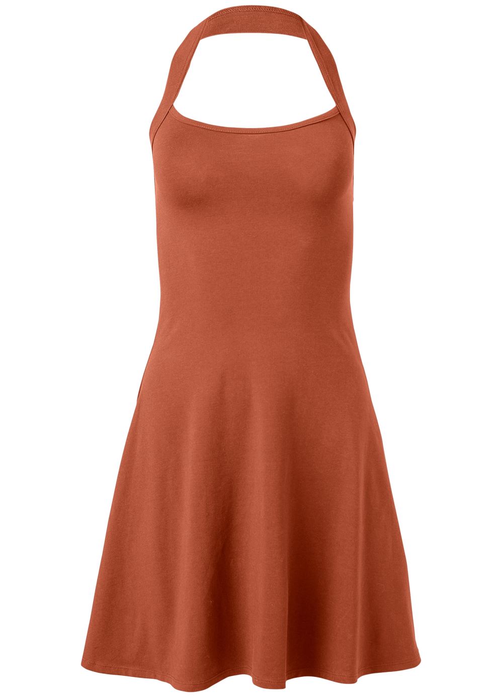 Venus Halter Neck Dress - Burnt Orange