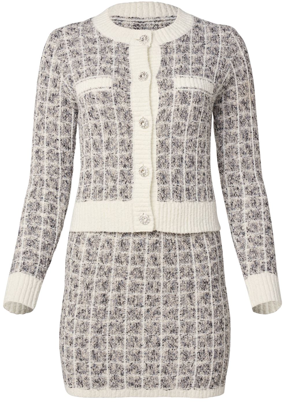 Venus Boucle Skirt Set - Grey Multi