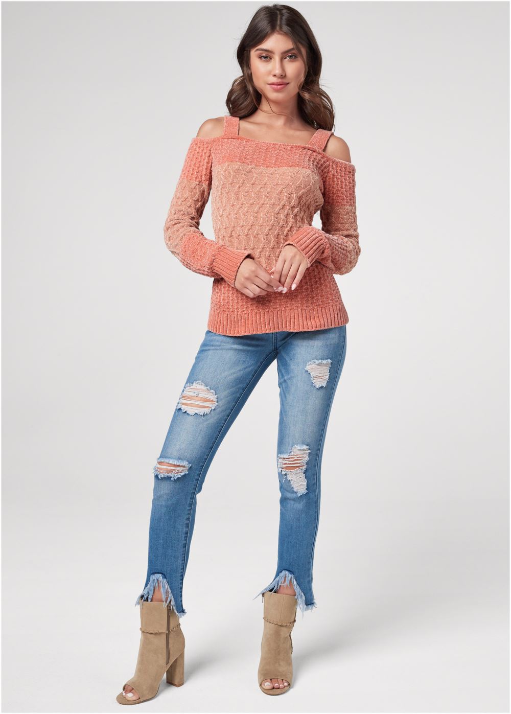 Venus VENUS | Chenille Sweater in Pink Multi