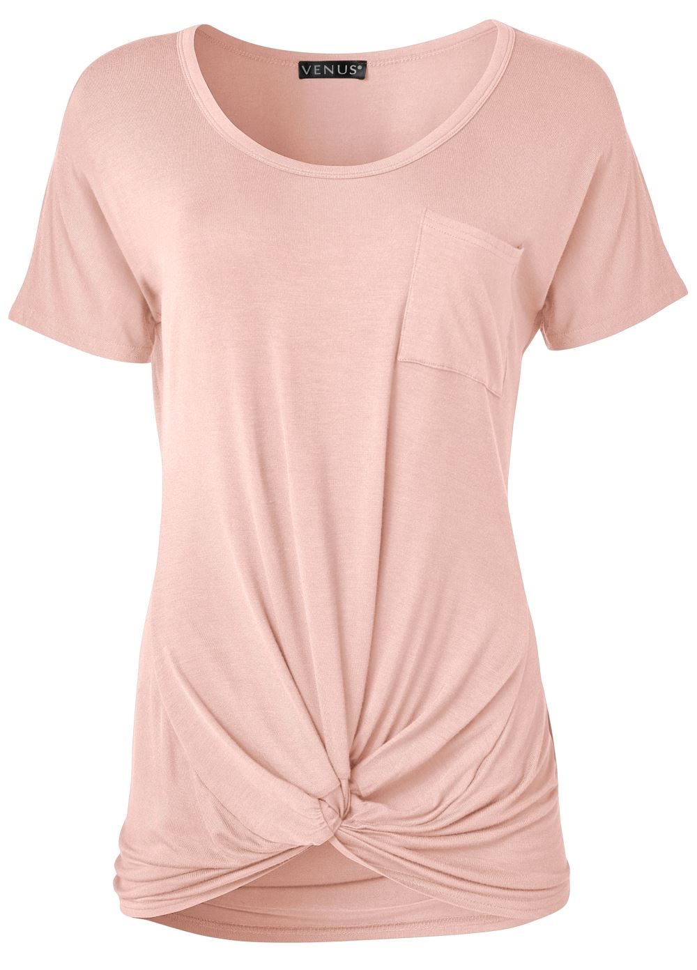 Venus Twisted Knot Detail Tee in Light Pink
