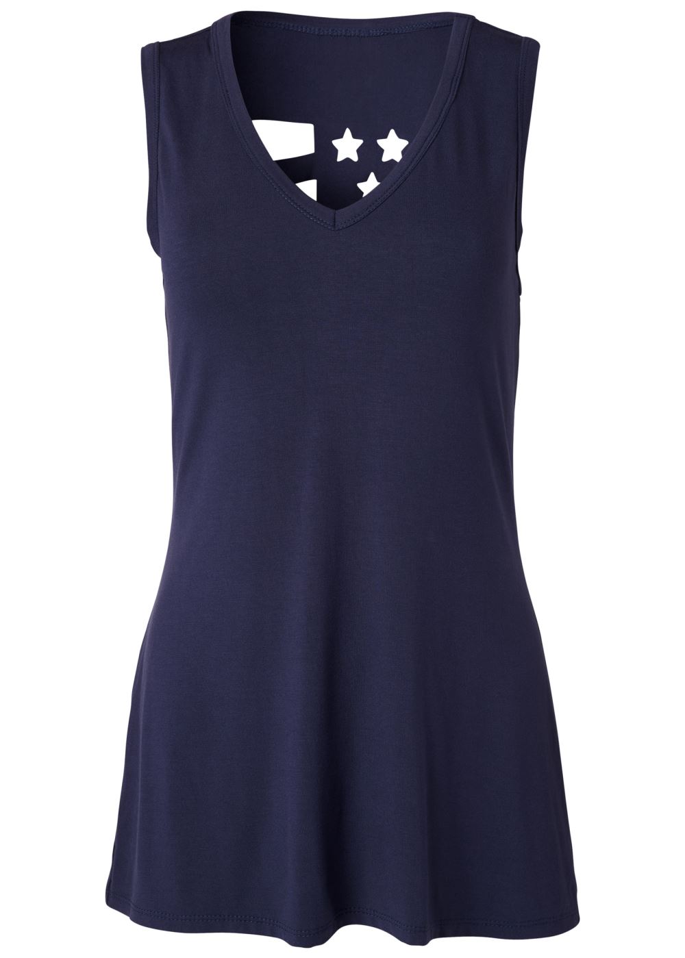 Venus Flag Cut Out Top in Navy