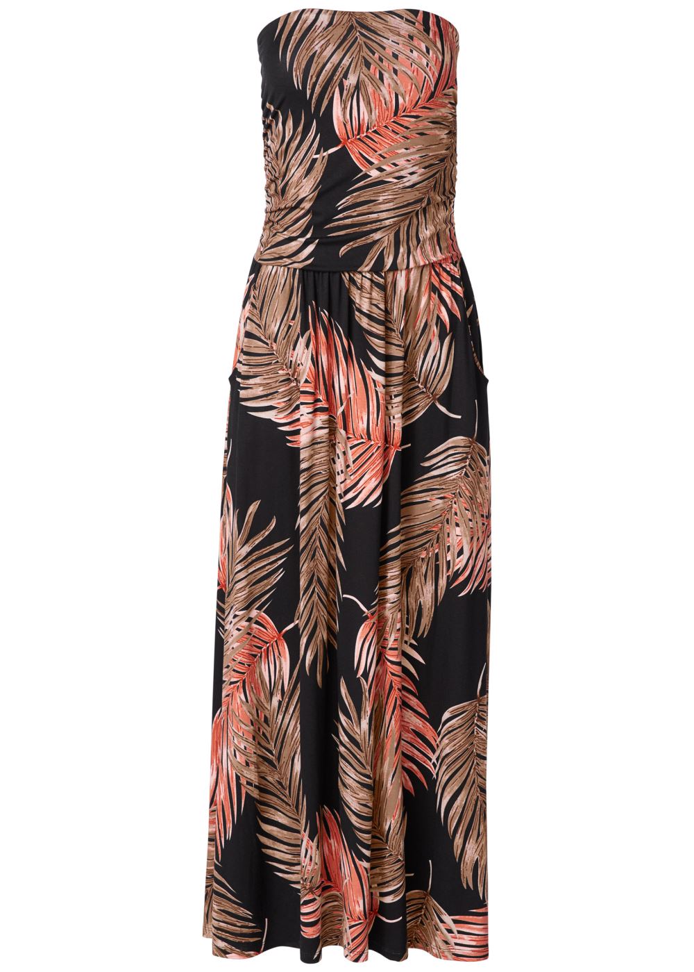 Venus Strapless Maxi Dress - Black Multi