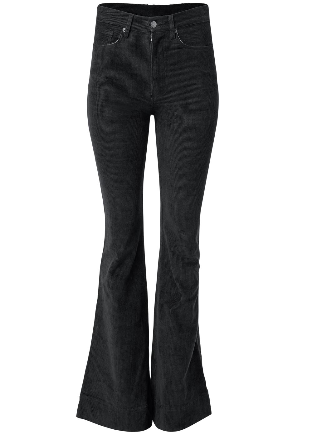 Venus Corduroy Flared Pants in Black