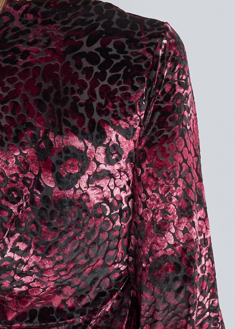 Venus Burnout Velvet Top in Burgundy & Black