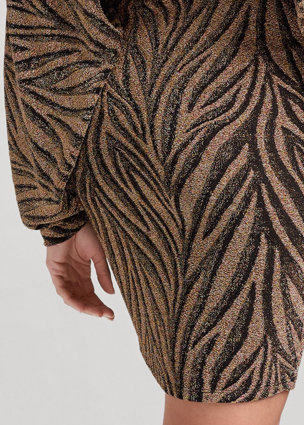 Venus Zebra Shimmer Dress - Black Multi