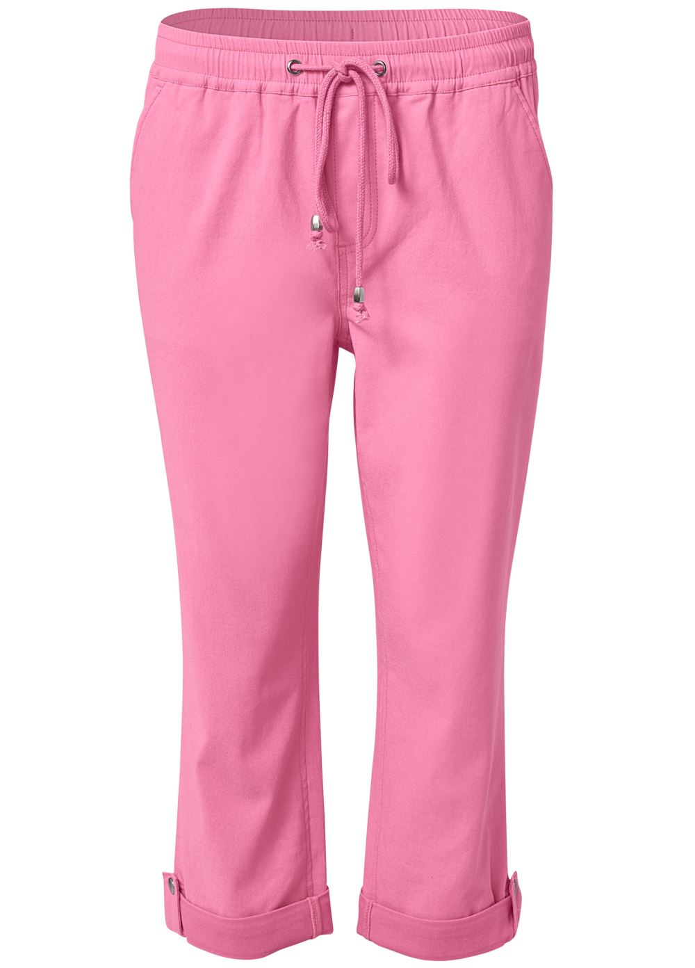 Venus Casual Pull-On Cuffed Capris in Pink