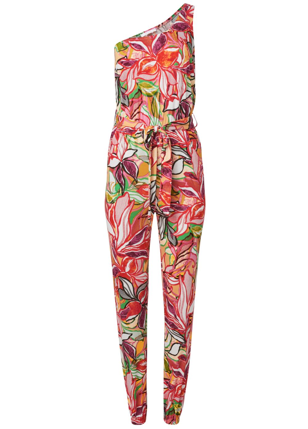 Venus Tropical Printed Jumpsuit in Red Multi