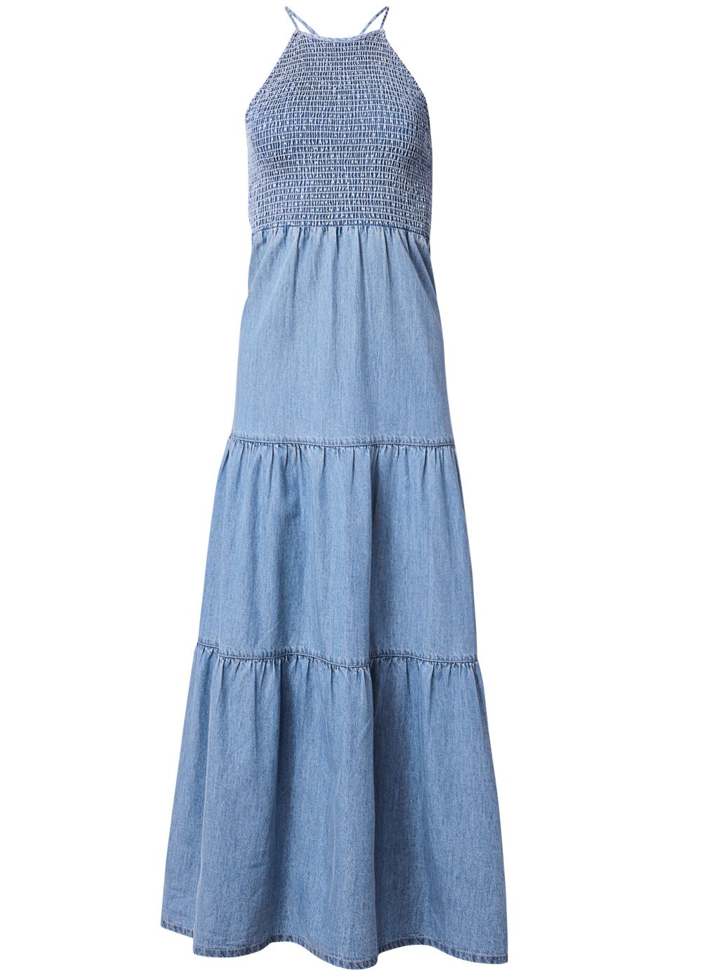 Venus Smocked Chambray Dress - Light Wash