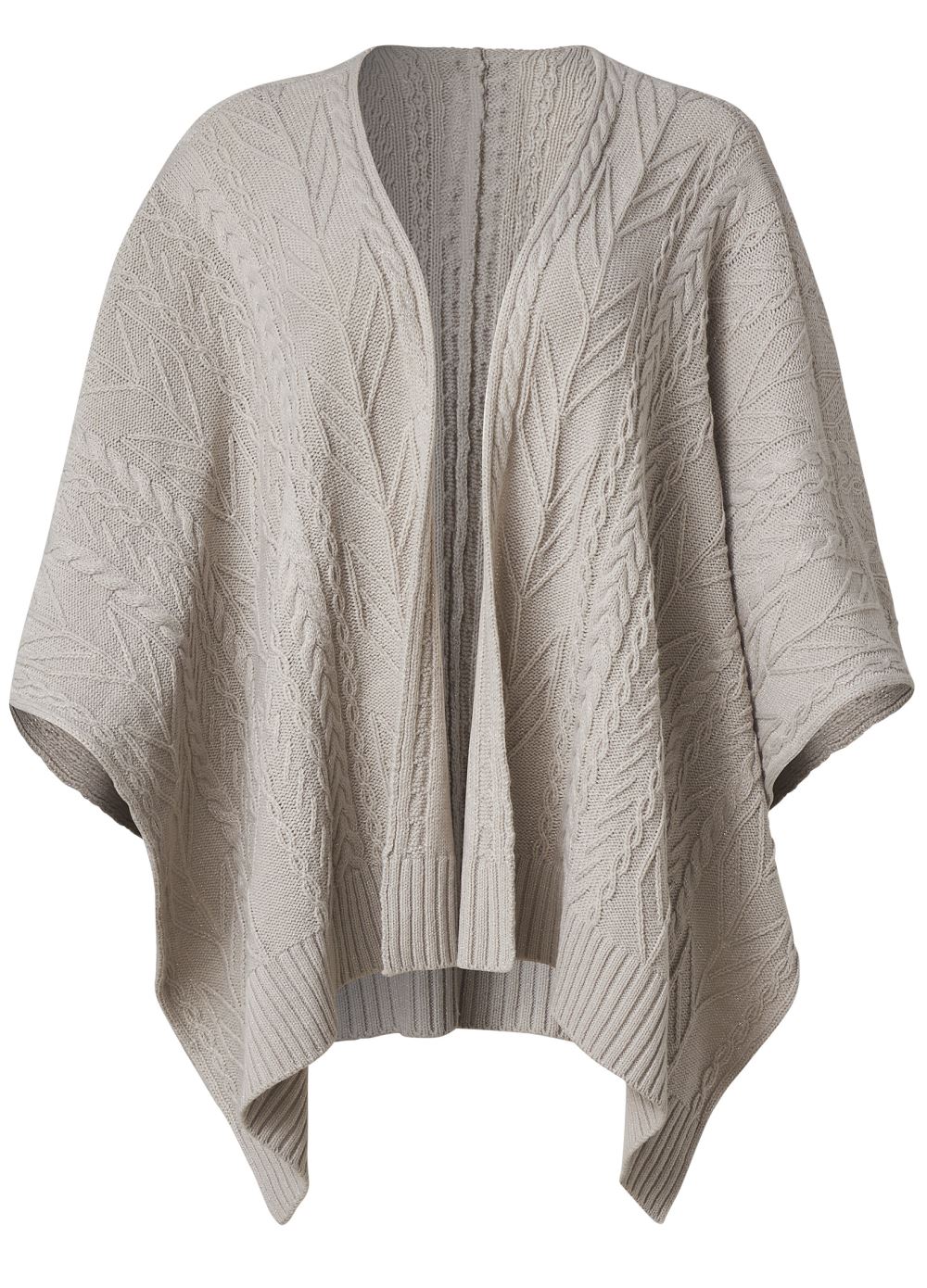 Venus VENUS | Sweater Knit Poncho in Grey