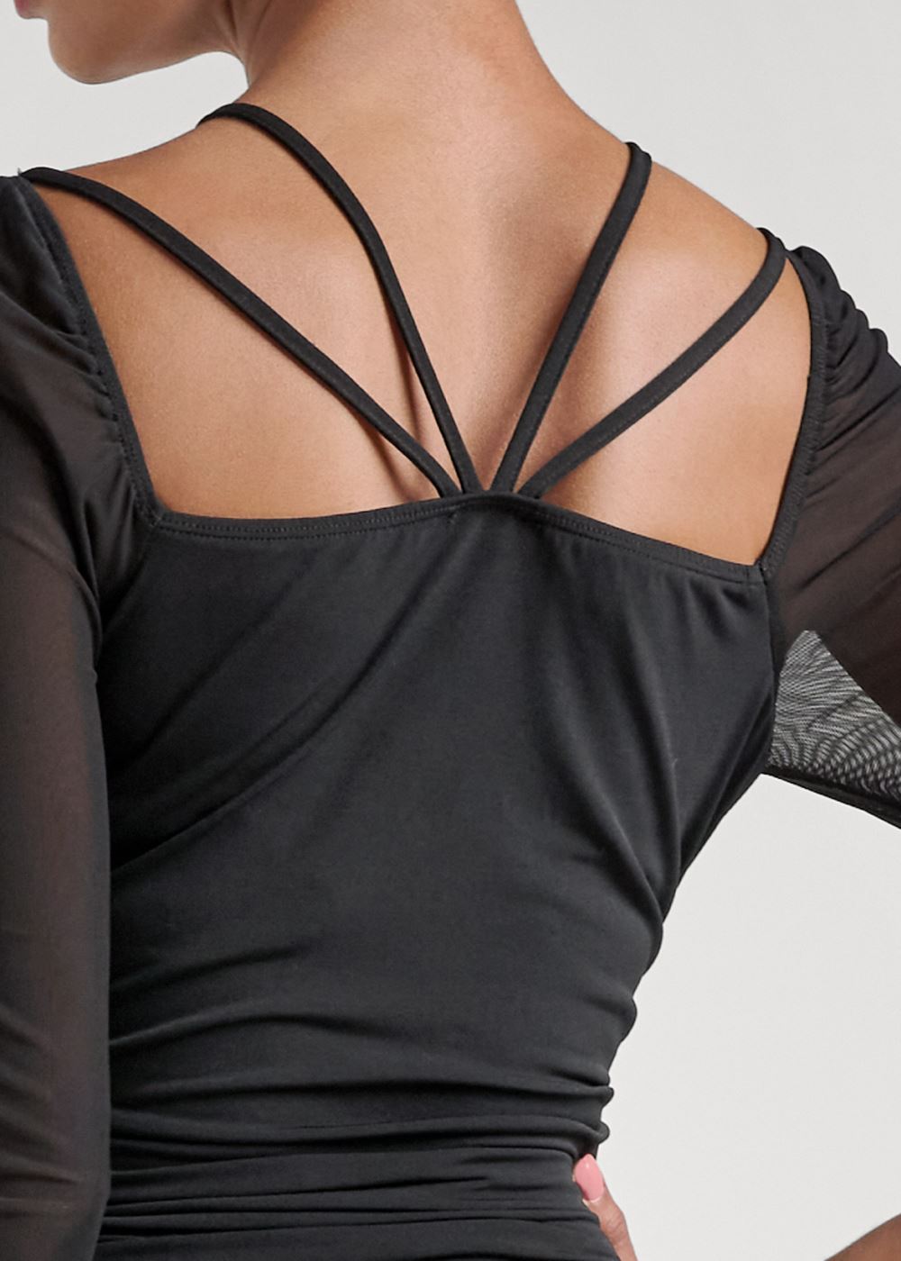 Venus Strappy Neck Bodycon Dress - Black