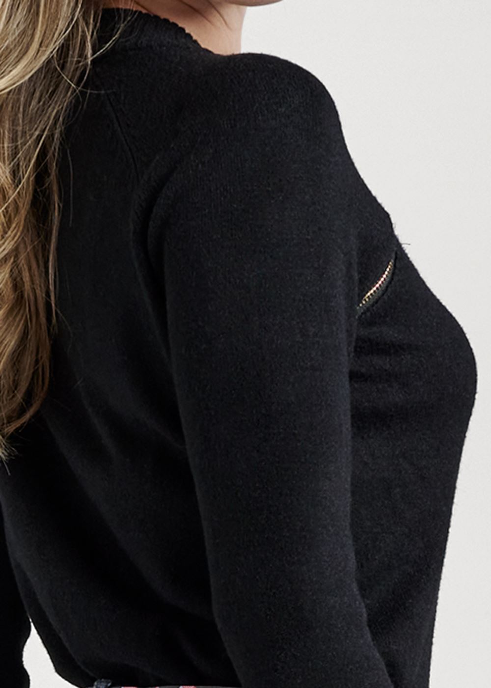 Venus VENUS | Zipper Neck Sweater in Black