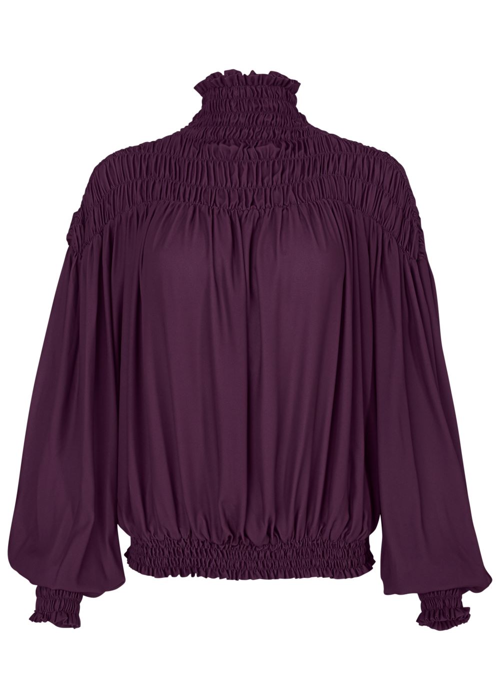 Venus Smocked Detail Top in Dark Purple