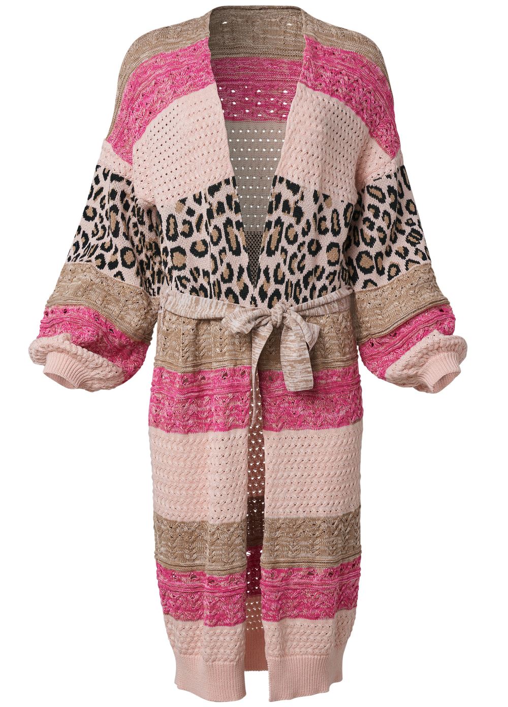 Venus VENUS | Mixed Print Belted Duster in Pink Multi