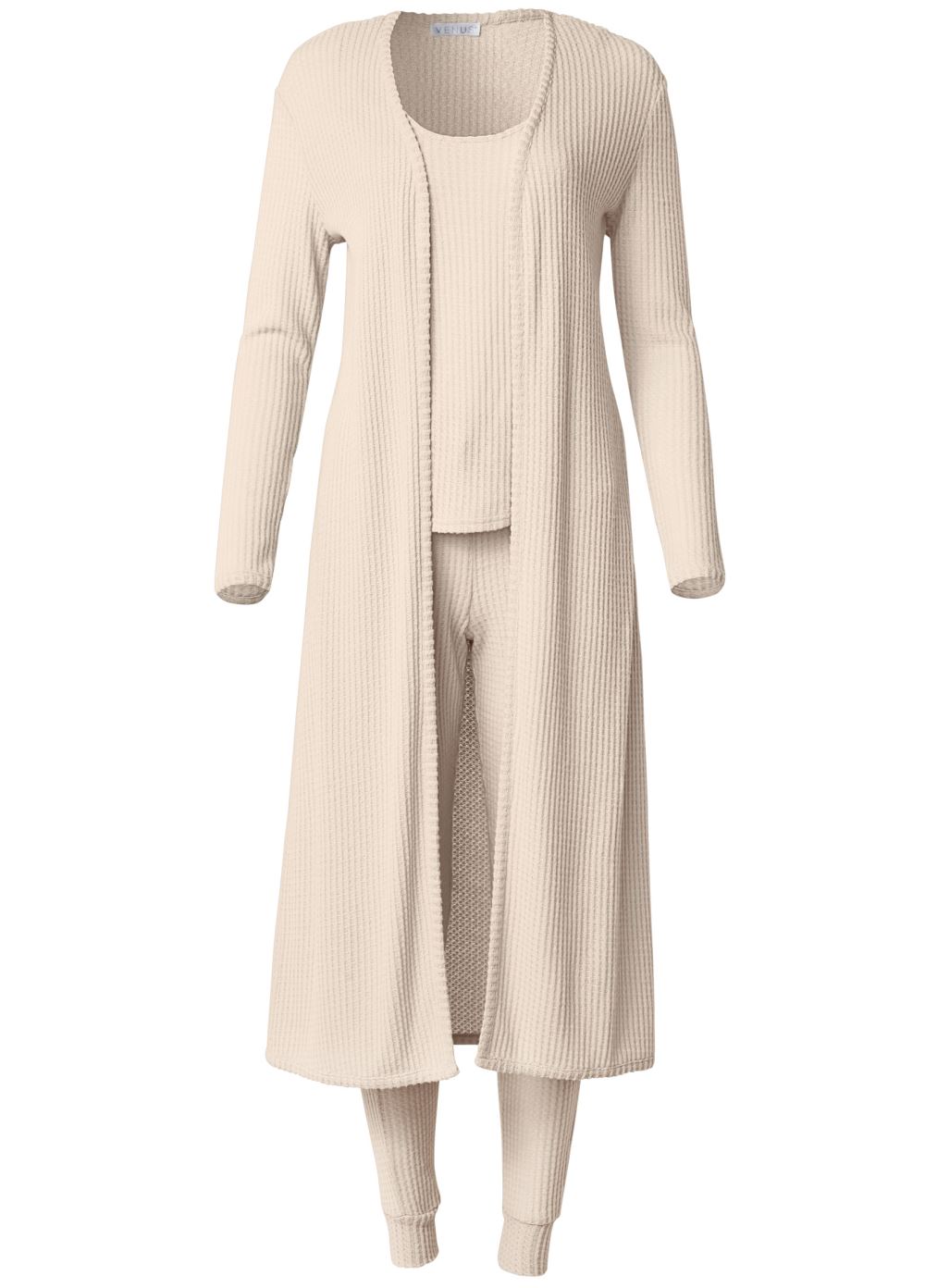 Venus Cozy Waffle 3-Piece Set in Oatmeal