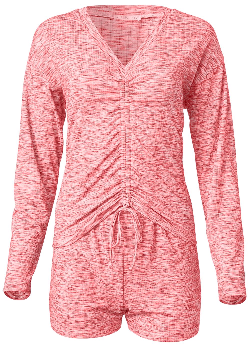 Venus Cinched Top And Shorts Set in Coral