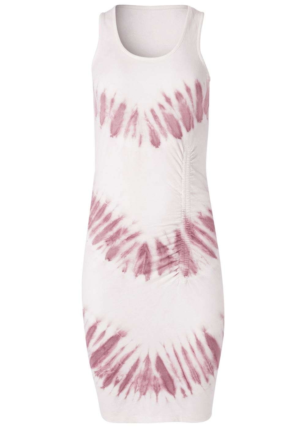Venus Tie Dye Ruched Lounge Dress - White & Purple