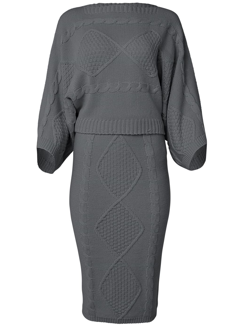 Venus Two-Piece Sweater Dress - Dark Grey