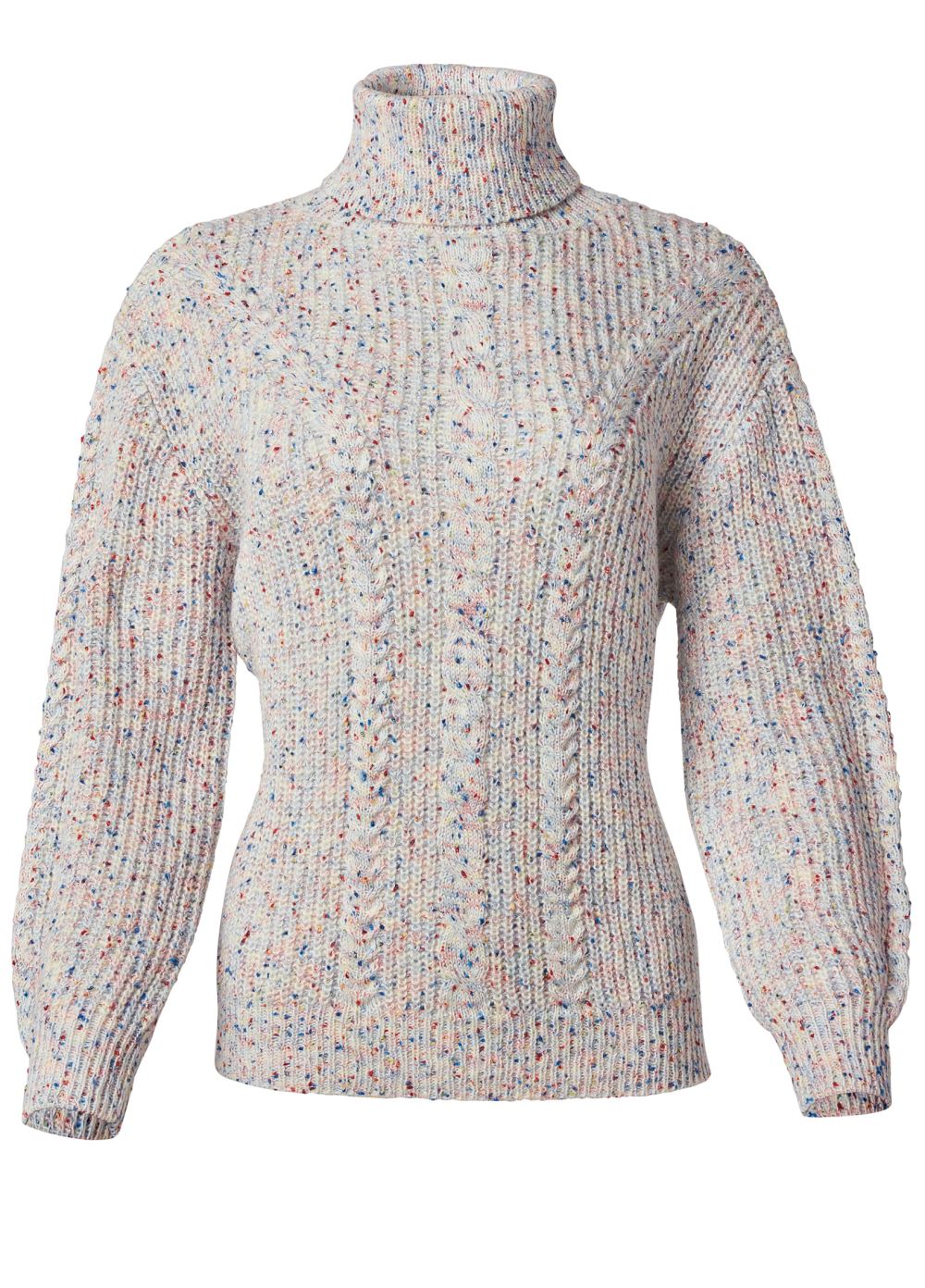 Venus VENUS | Popcorn Cable Knit Sweater in White Multi