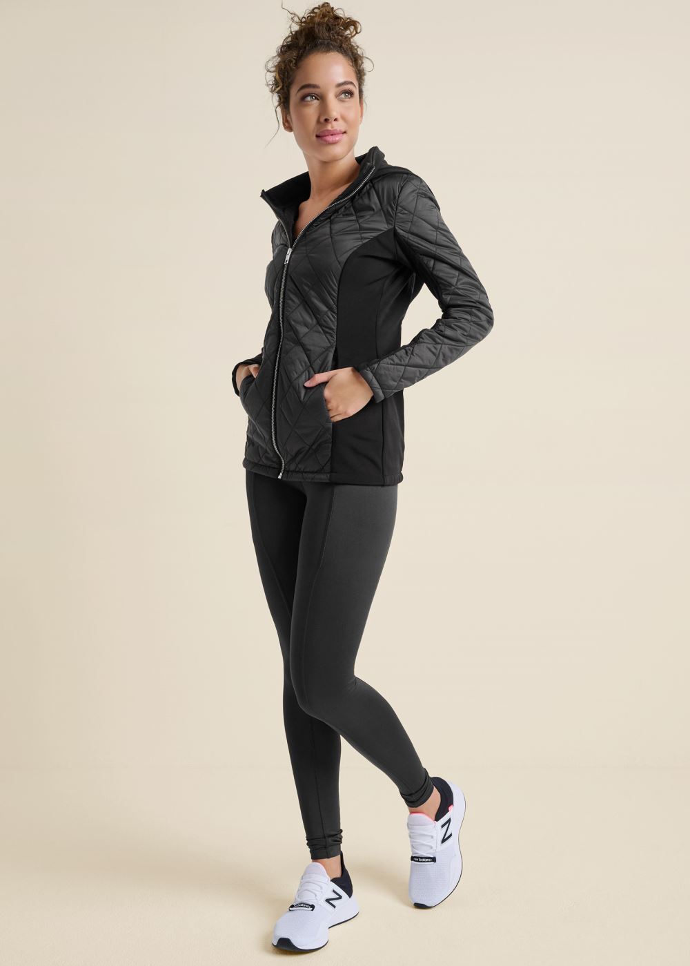 Venus Quilted Puffer Jacket in Black