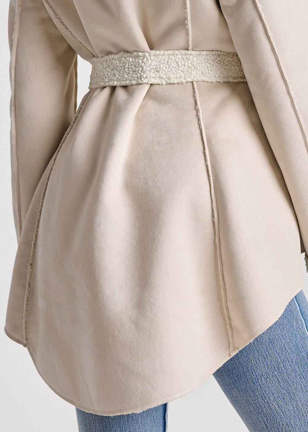 Venus Reversible Faux-Sherpa Coat in Cream