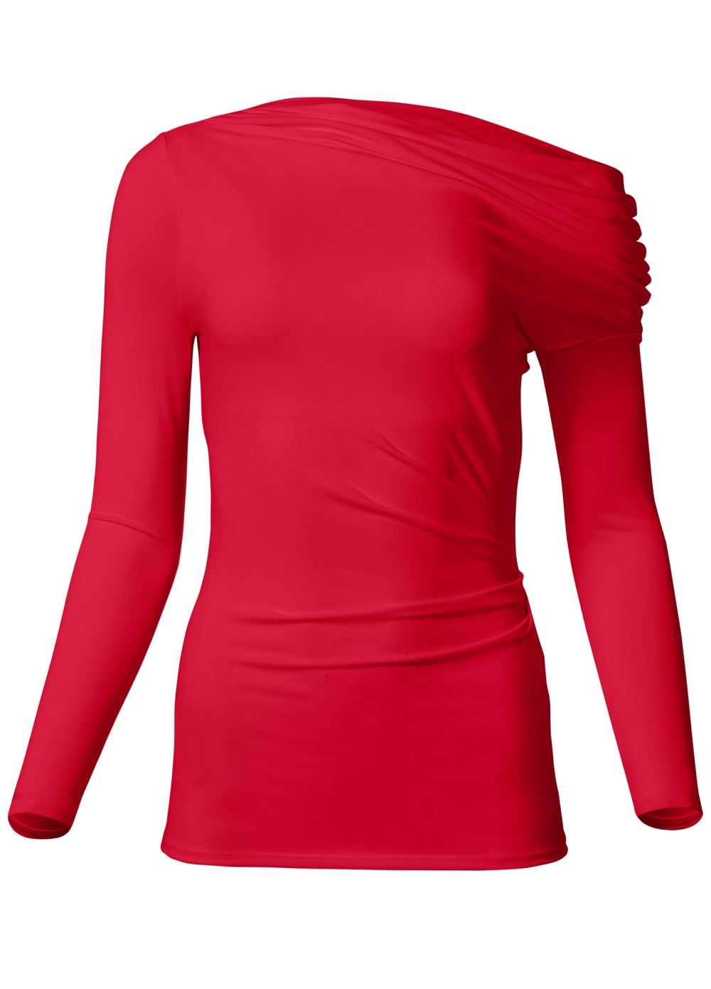Venus Ruched Off-Shoulder Top in Red
