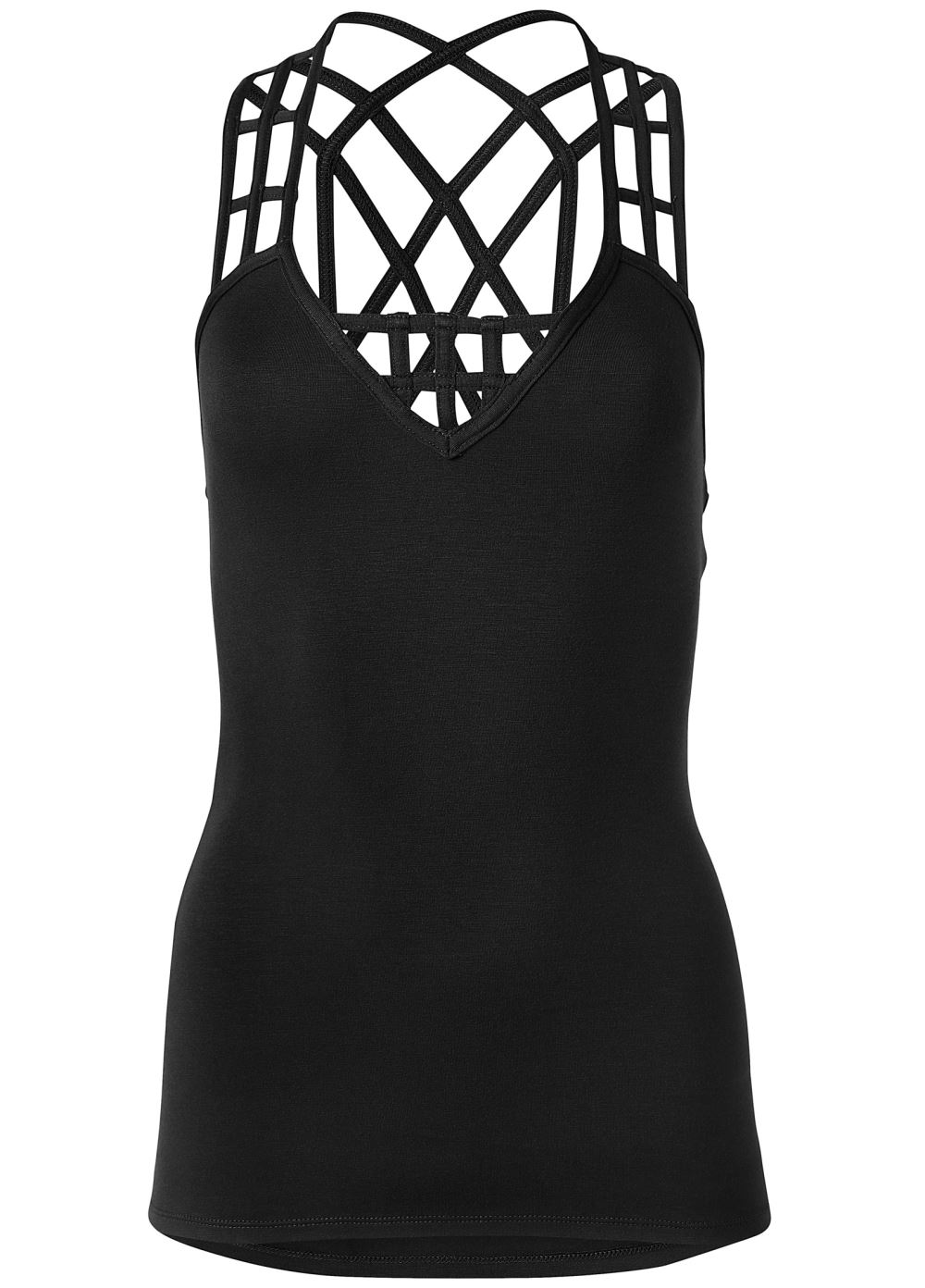 Venus Strappy Detail Tank in Black