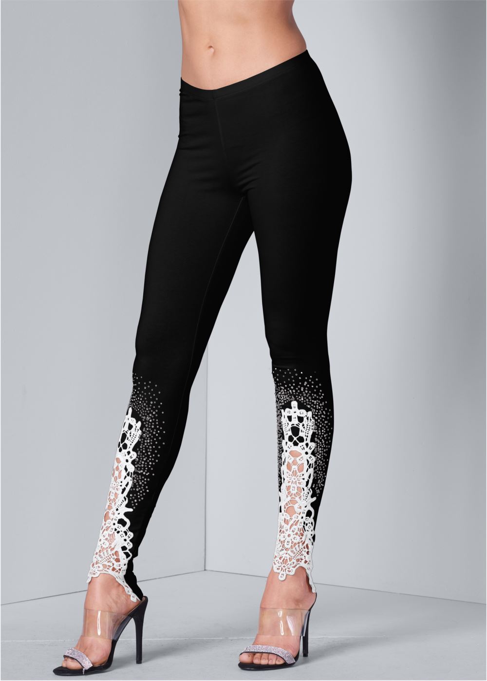 Venus Black LACE DETAIL LEGGINGS