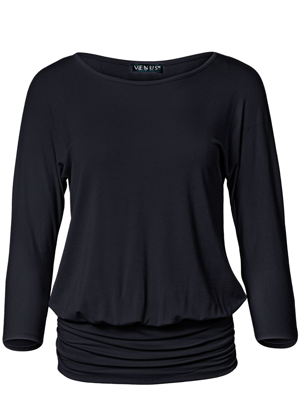 Venus Casual 3/4-Sleeve Top in Black