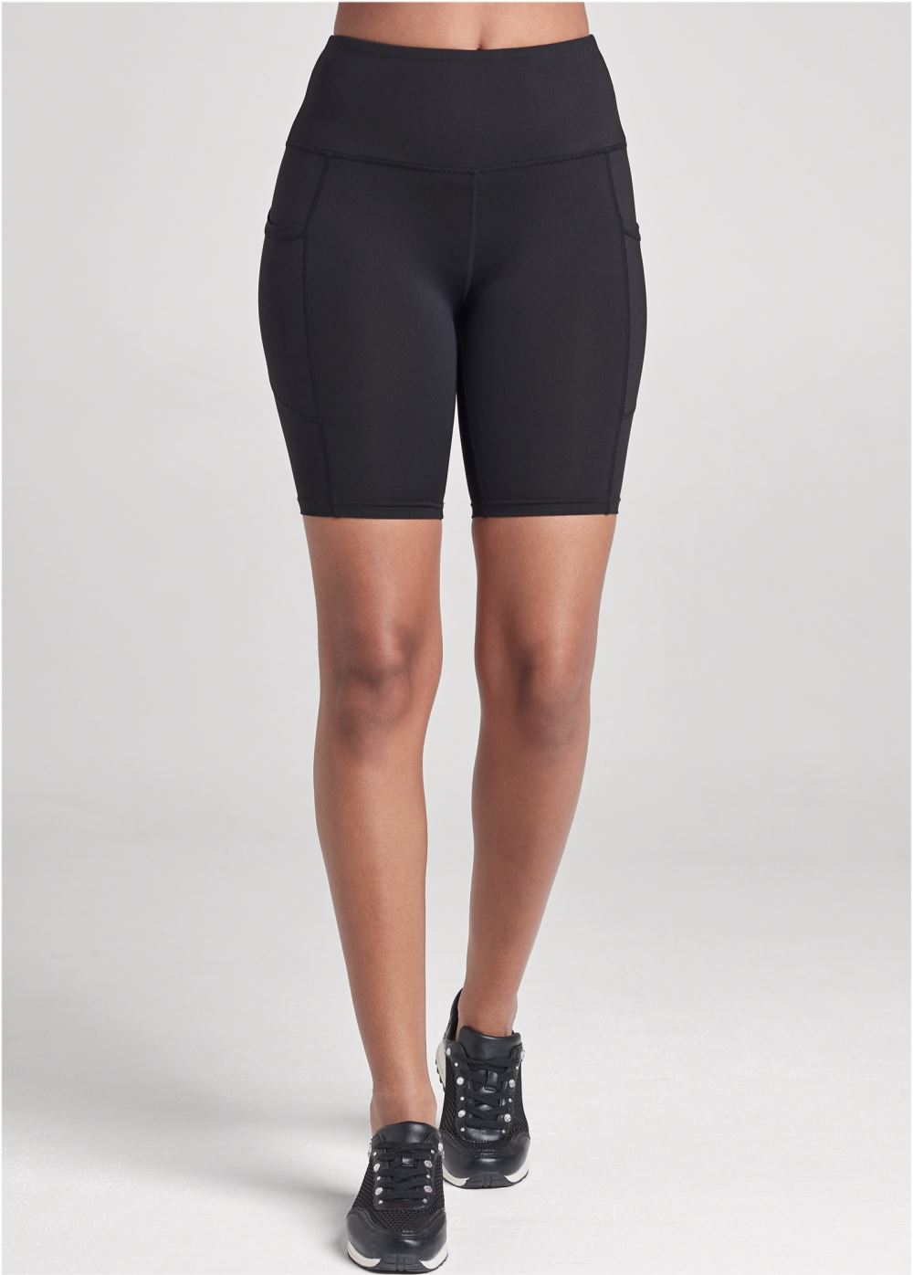 Venus High-Rise Pocket Bike Shorts in Black