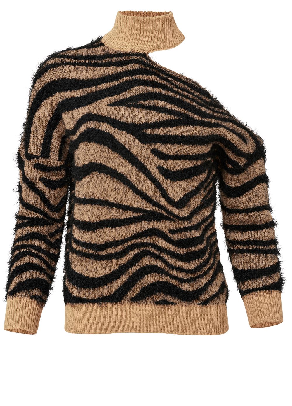 Venus VENUS | Tiger Print Turtleneck Sweater in Brown Multi