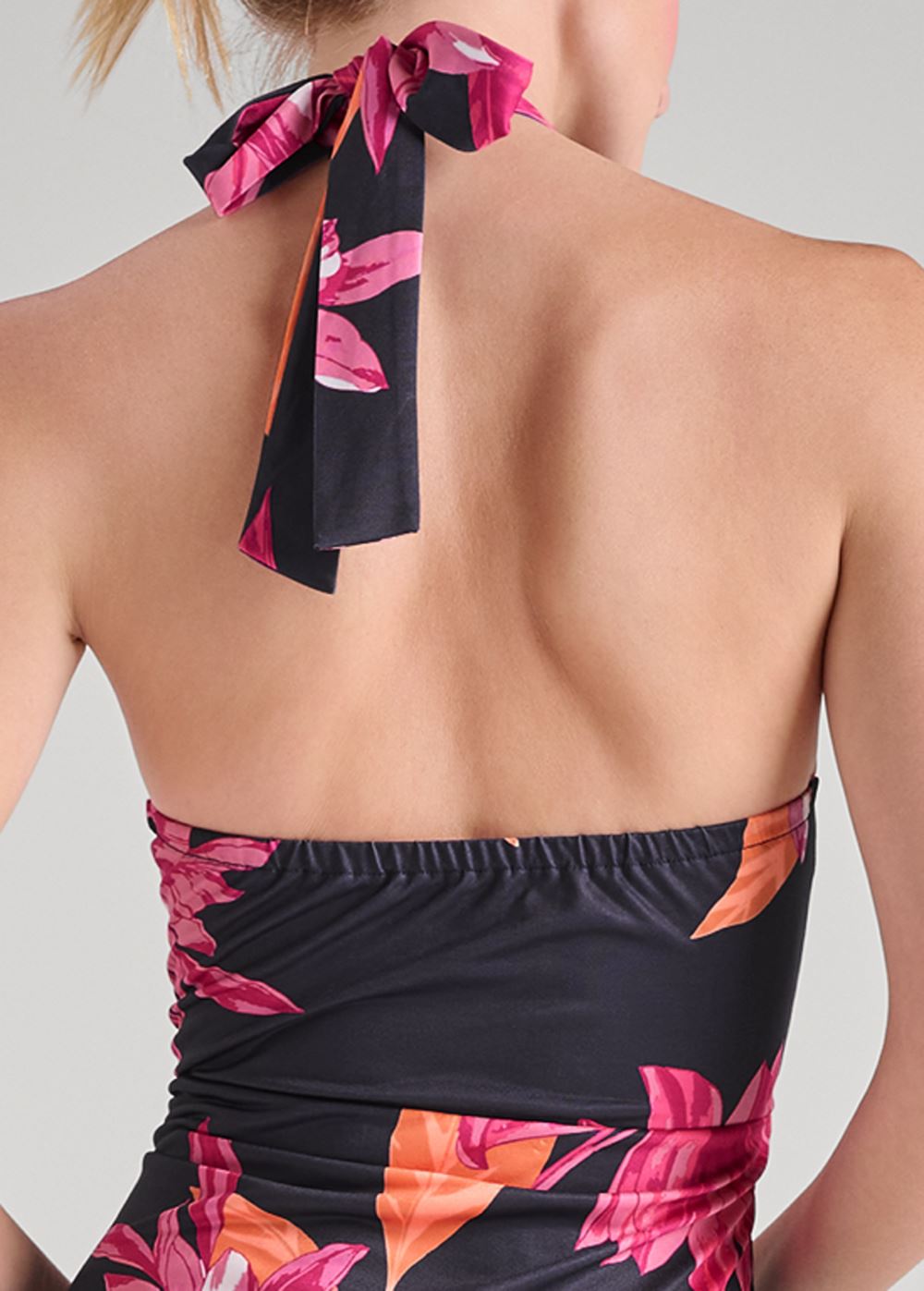 Venus Midnight Floral Halter Dress - Navy Multi