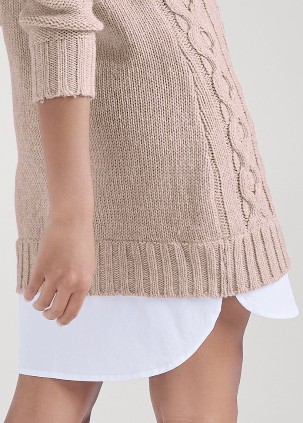 Venus Layered Sweater Dress - Taupe