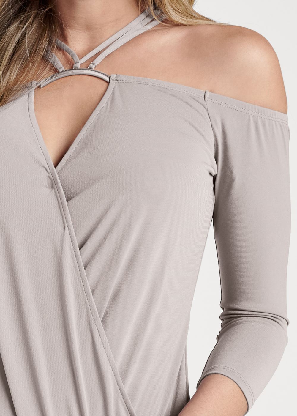 Venus Strappy Cold-Shoulder Top in Grey