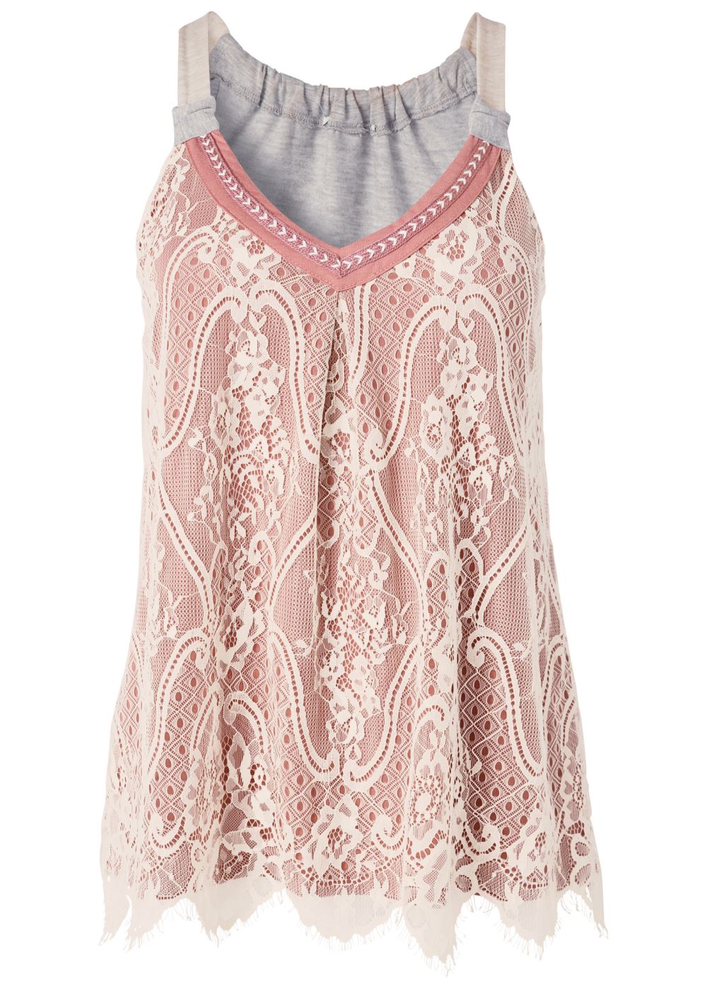Venus Lace Front Top in Cream Multi