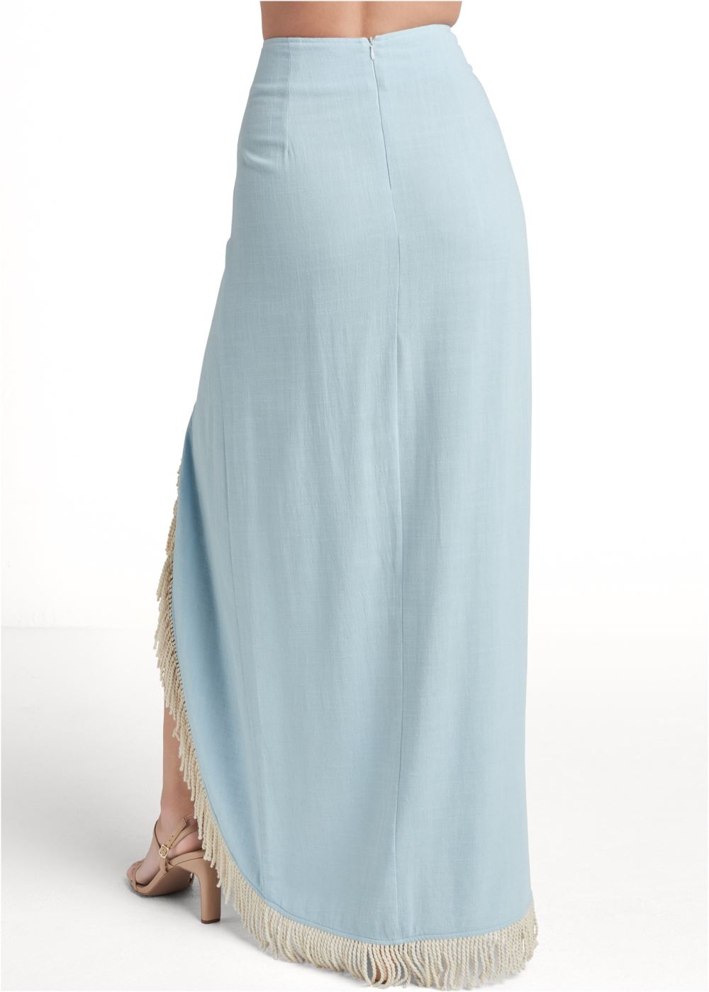 Venus Fringe Detail Maxi Skirt - Blue
