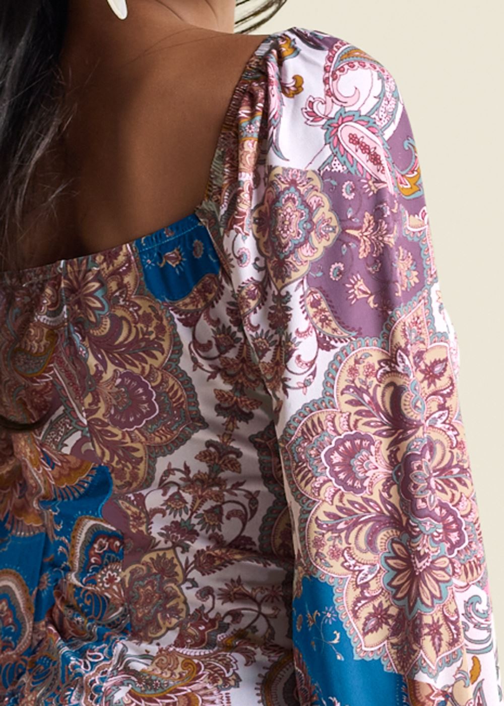 Venus Smocked Printed Top in Pink Multi