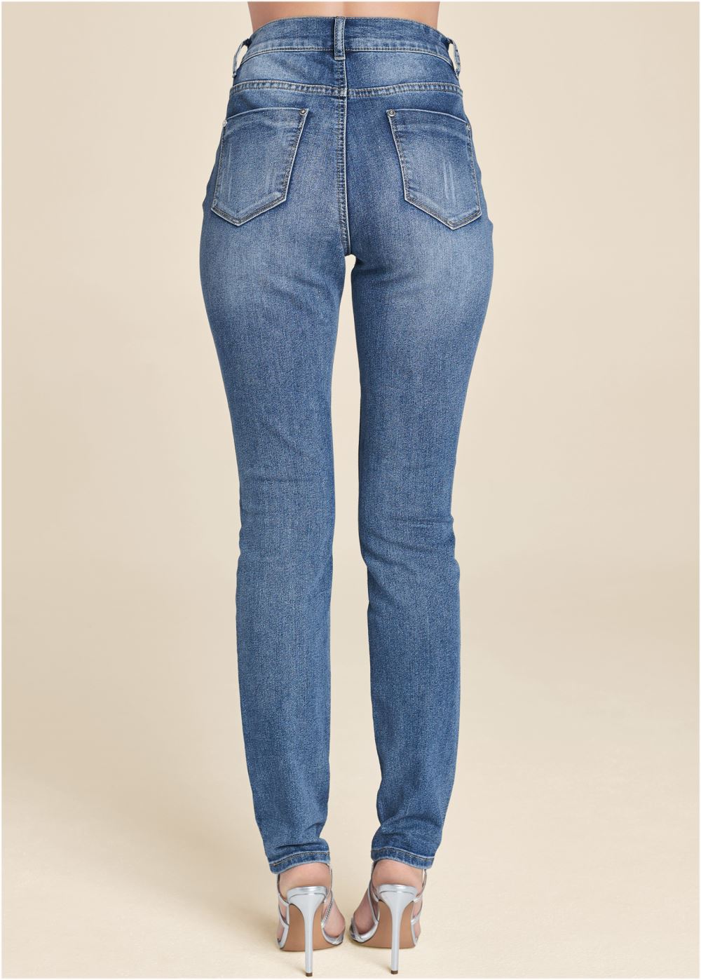 Venus Heart Patch Jeans in Medium Wash