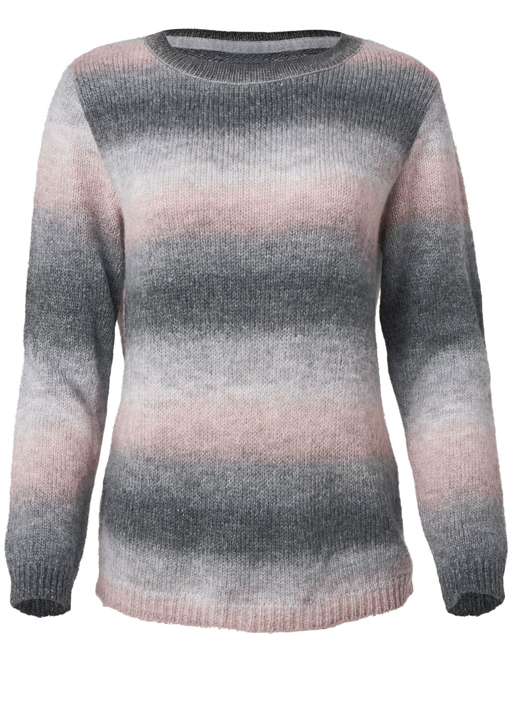 Venus VENUS | Ombre Stripe Sweater in Pink & Black
