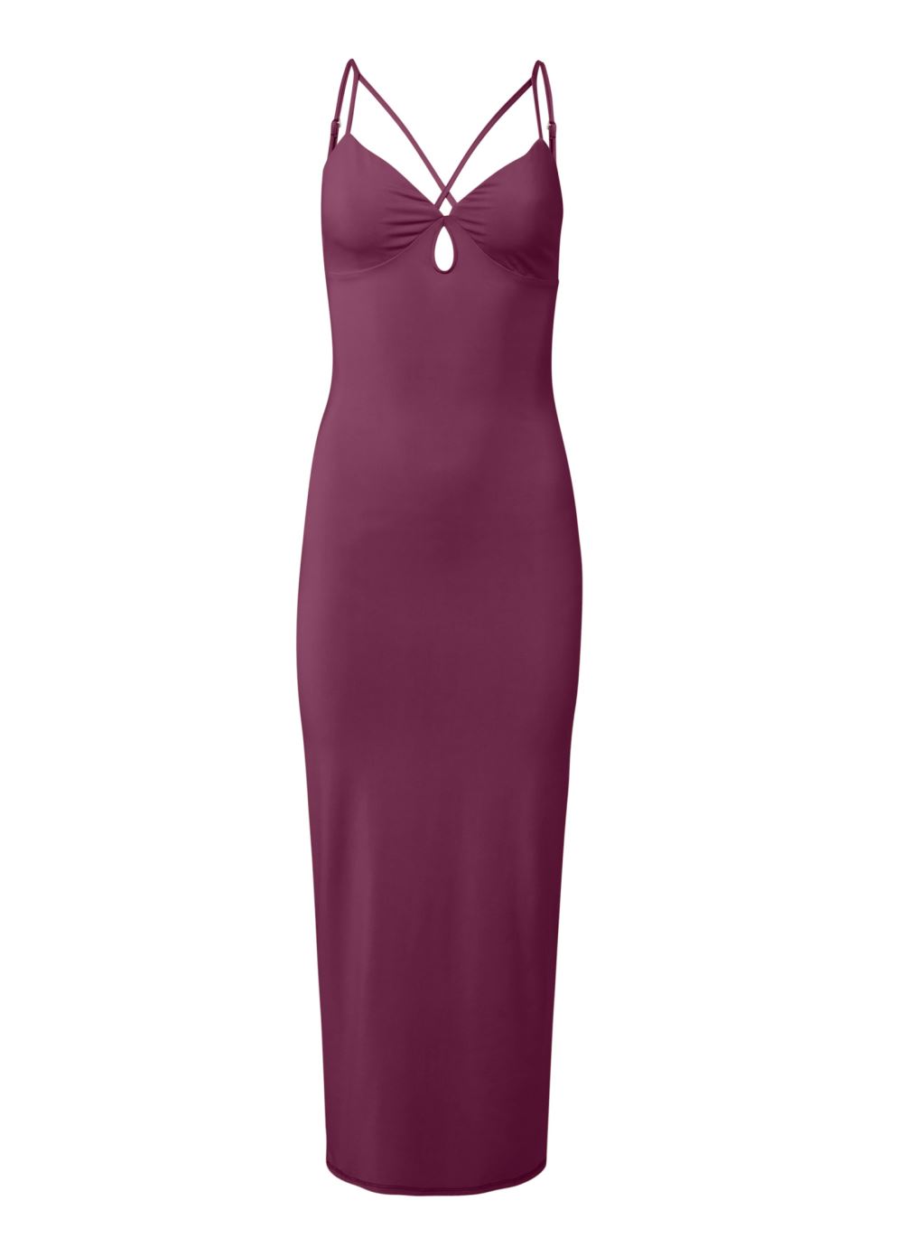 Venus Strappy Midi Dress - Wine