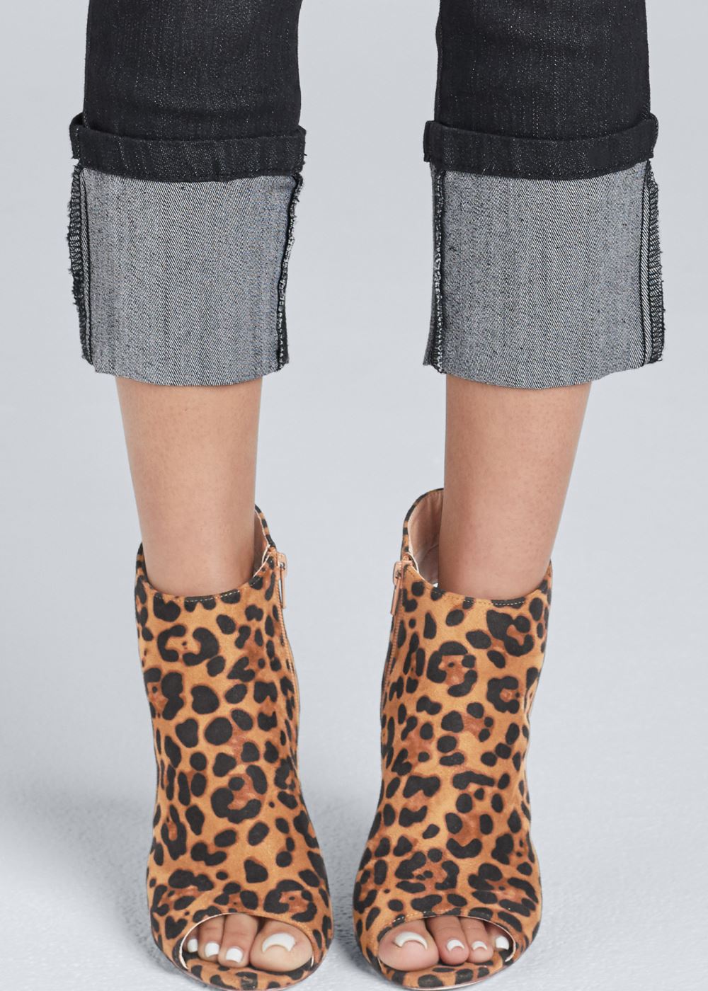 Venus Black Cropped Cuff Jeans