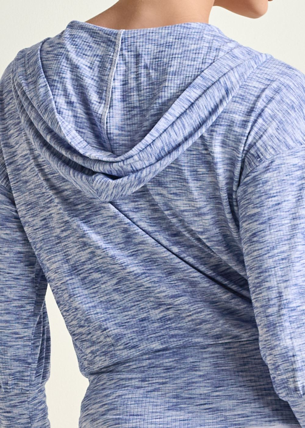 Venus Space Dye Rib Knit Hoodie in Blue Multi