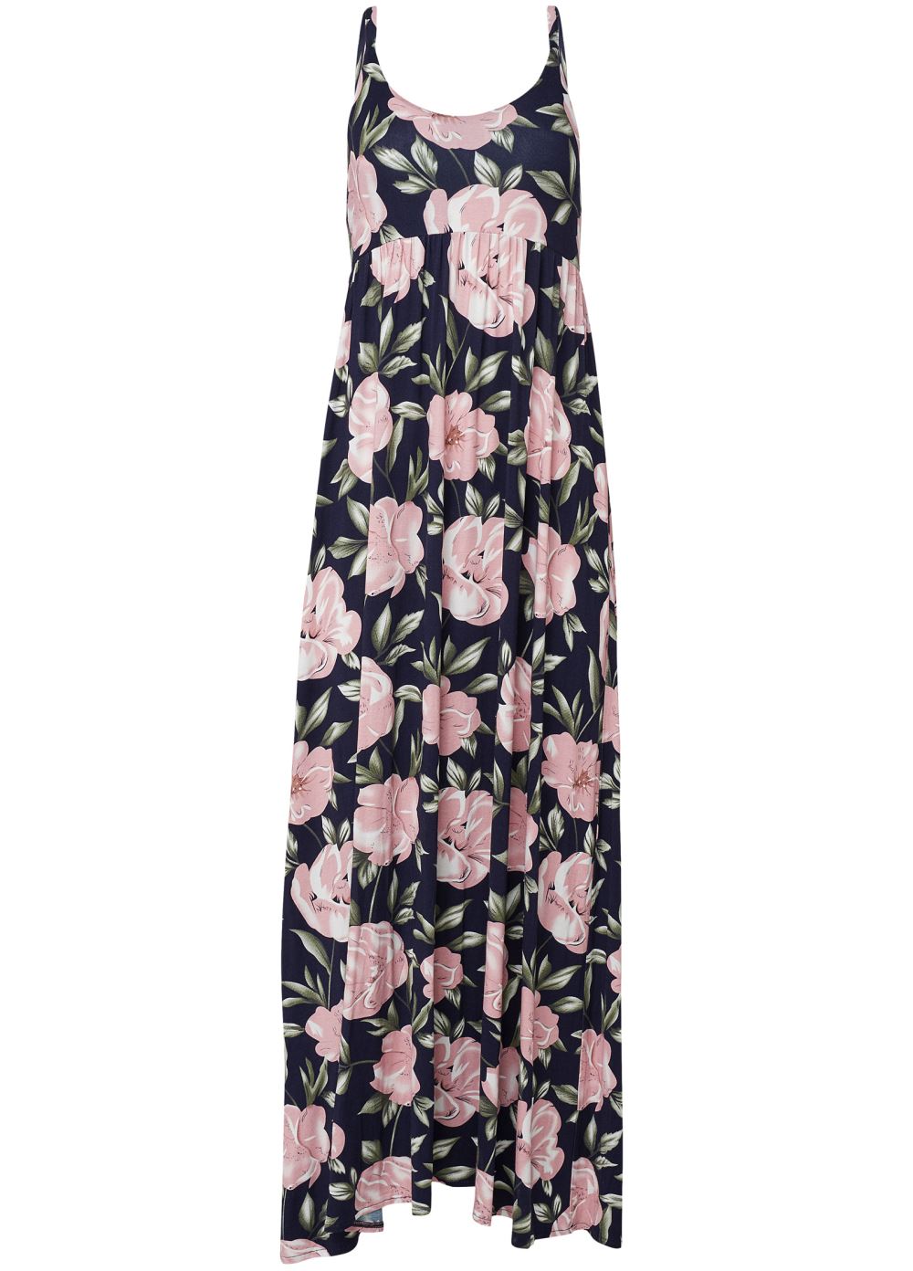 Venus Floral Printed Maxi Dress - Navy Multi
