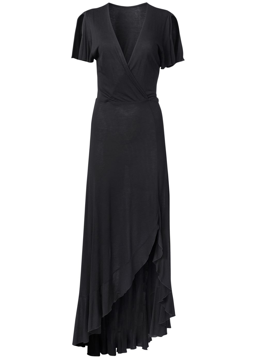 Venus Surplice Maxi Dress - Black
